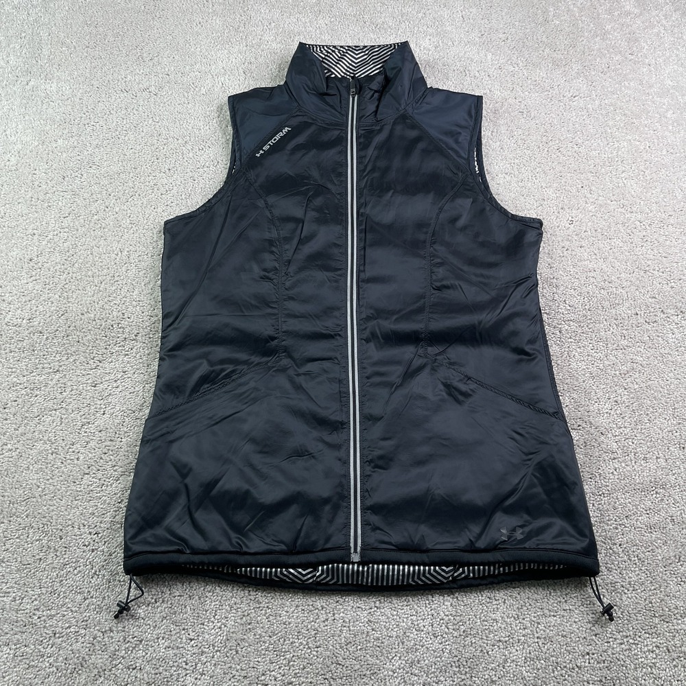 Under Armour Vest Womens Small Black Storm Infrared Windbreaker Full Zip Running